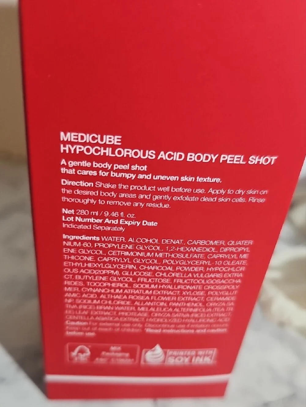 New Medicube Hypochlorous Acid Body Peel Shot - Red